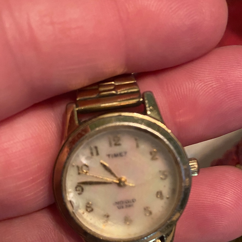 Timex Womens Gold Tone Bracelet Watch With MotherOfPearl Dial